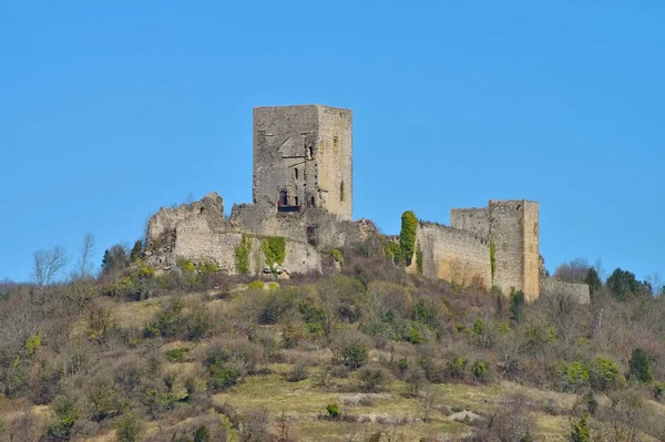 Castello Puivert Nel Sud Della Francia Castello Cathare Puivert Nel — Foto Stock