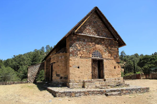 Kıbrıs Taki Panagia Forviotissa Asinou Barn Çatı Kilisesi — Stok fotoğraf