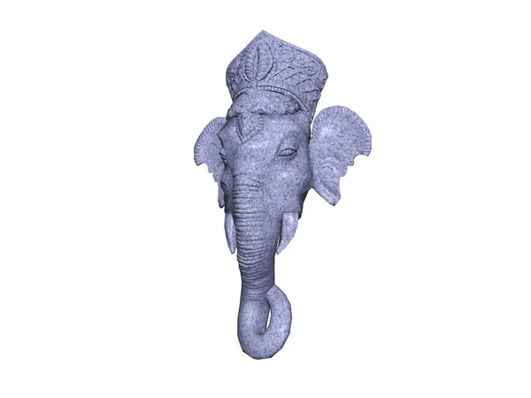 Статуя Слона Белом Фоне — стоковое фото