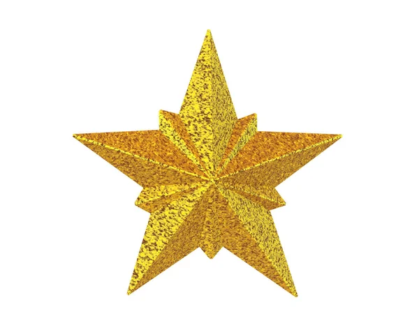 Golden Christmas Star White Background — Stock Photo, Image