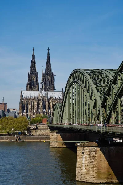 Cathédrale Cologne Pont Hohenzollern — Photo