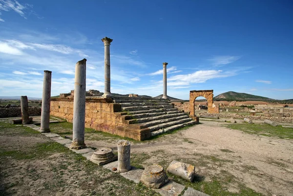 Ruines Forum Romain Dans Vieille Ville Hiérarchie Sicile — Photo