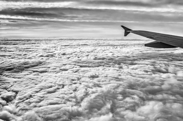 Вид Самолета Крылом Над Францией Атлантикой Альпенмом — стоковое фото