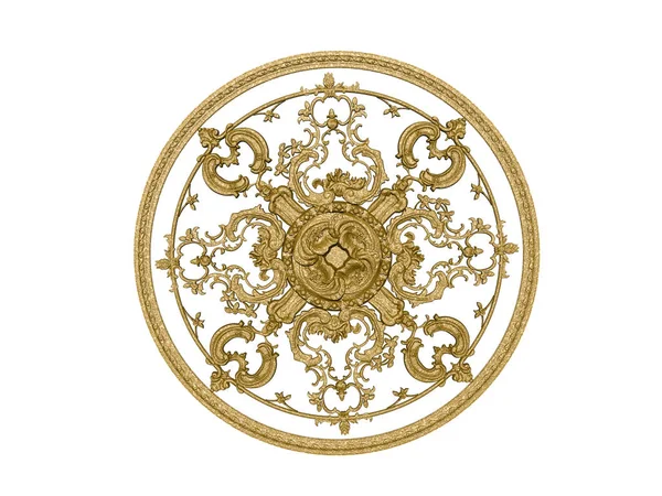 Zlatý Vinobraní Barokní Ornament Bílém Pozadí — Stock fotografie