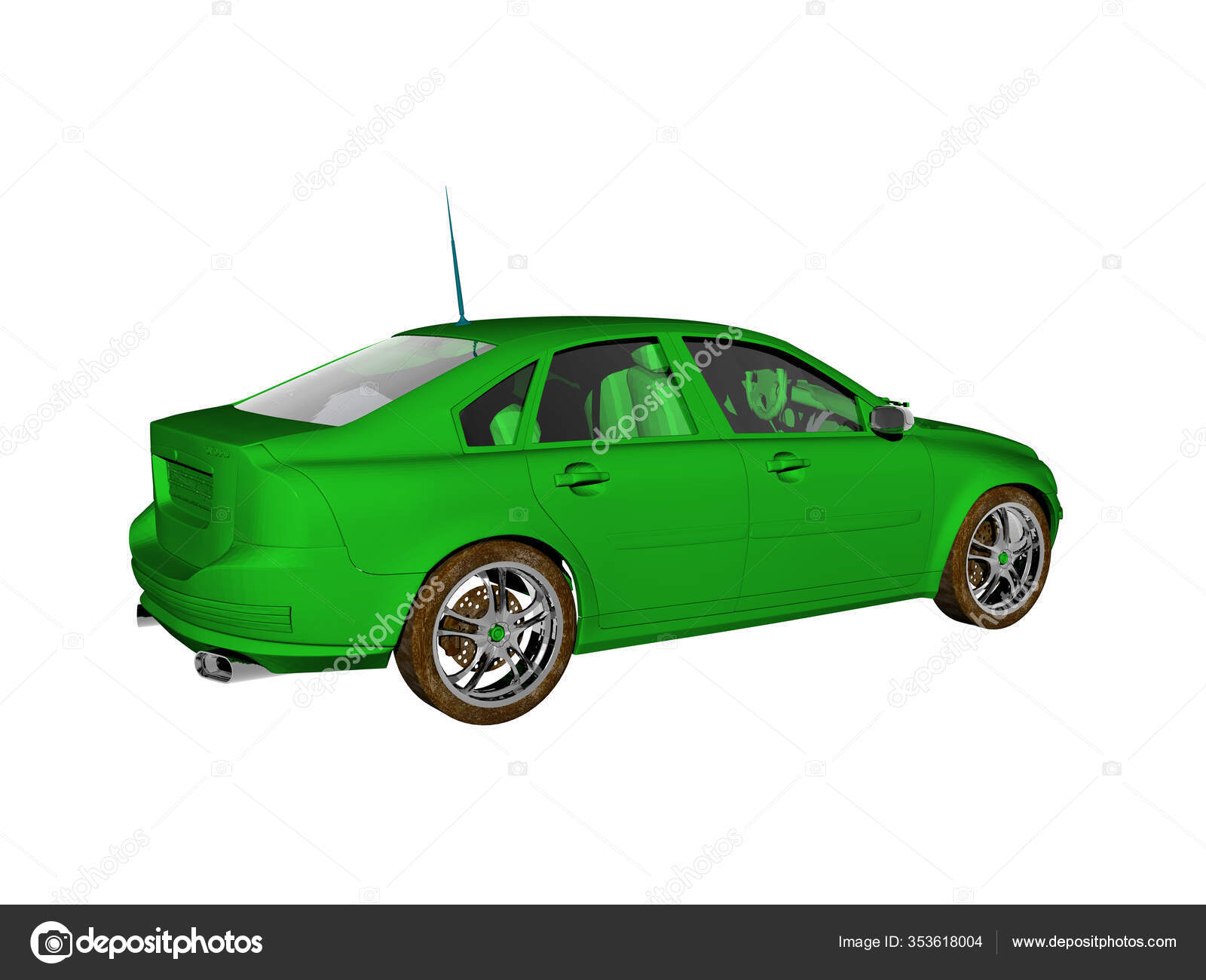 Coche Verde Sobre Fondo Blanco Ilustración de stock #353618004 de  ©PantherMediaSeller, image size:1600x1300
