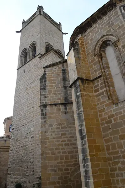 Spain Olite Province Navarre House Facades Castle — стоковое фото