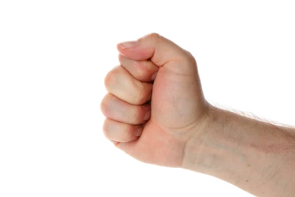 Mano Con Pulgar Hacia Abajo Aislado Sobre Fondo Blanco — Foto de Stock