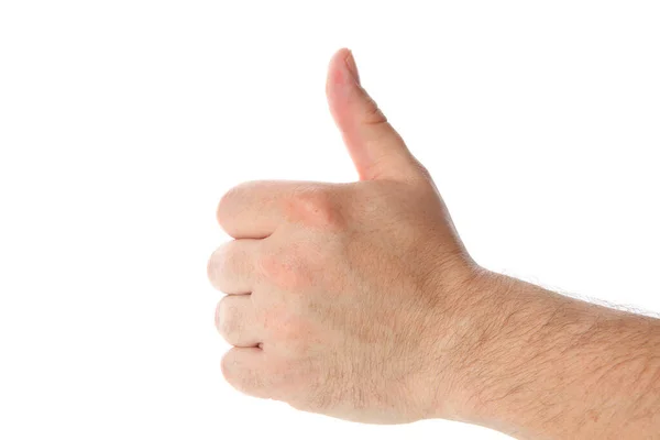 Hand Showing Thumb Isolated White Background — Stock Photo, Image