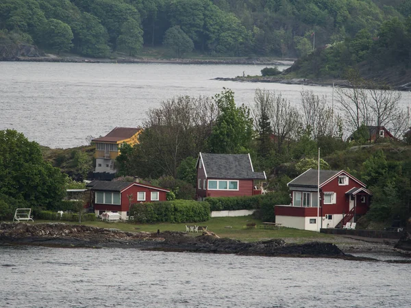 Oslo Stolica Norwegii Znajduje Się Południowym Wybrzeżu Czele Oslofjord — Zdjęcie stockowe