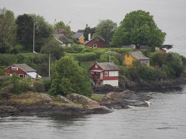 Oslo Stolica Norwegii Znajduje Się Południowym Wybrzeżu Czele Oslofjord — Zdjęcie stockowe