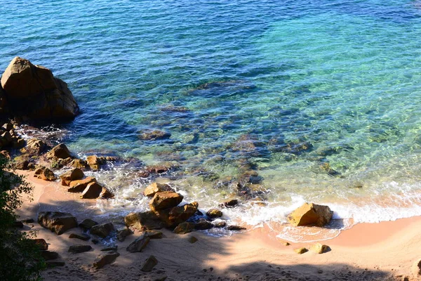 Steine Mit Dem Meer Mittelmeer Groß Groß Klein Runde Licht — Stockfoto