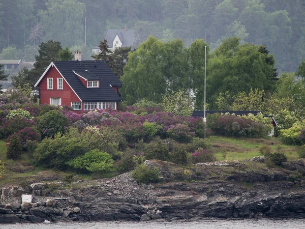 Oslo Stolica Norwegii Znajduje Się Południowym Wybrzeżu Czele Oslofjord — Zdjęcie stockowe