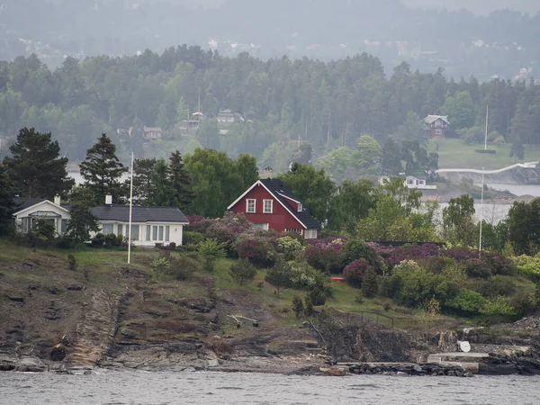 Oslo Stolica Norwegii Znajduje Się Południowym Wybrzeżu Czele Oslofjord — Zdjęcie stockowe