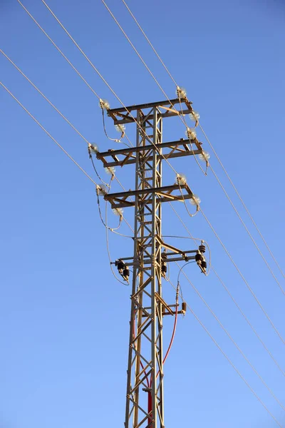 Transmissão Alta Tensão Gerador Energia — Fotografia de Stock