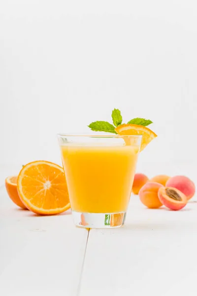 Orange Apricot Juice Fresh Mint — Stock Photo, Image