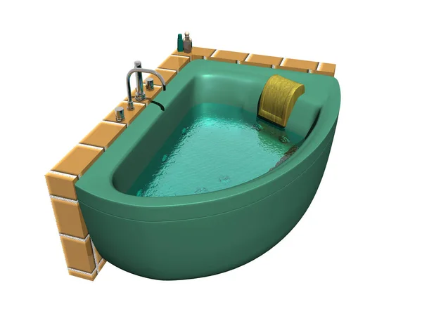 Darstellung Der Badewanne Mit Wassertropfen — Stockfoto