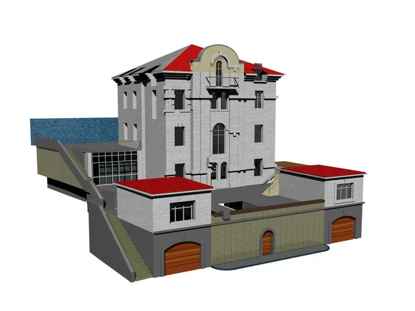 Візуалізація Будинку Дахом — стокове фото