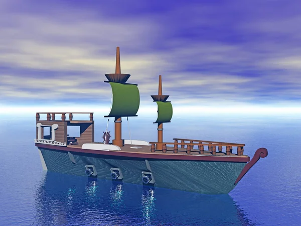 Prestação Navio Com Barco — Fotografia de Stock