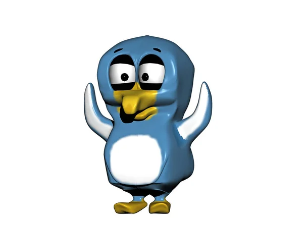 Cartoon Penguin Isolated White — Stock Photo, Image