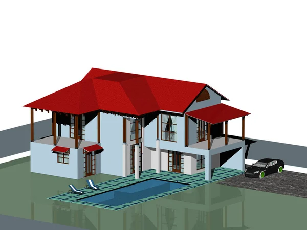 Vector Illustration Isometric Style House — Stock Photo, Image