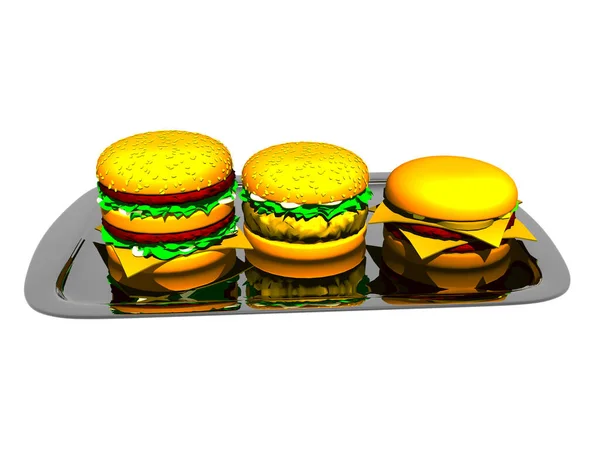 Amerikanischer Hamburger Fast Food — Stockfoto