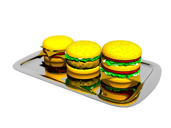 American Hamburger Fast Food — Stock Photo, Image