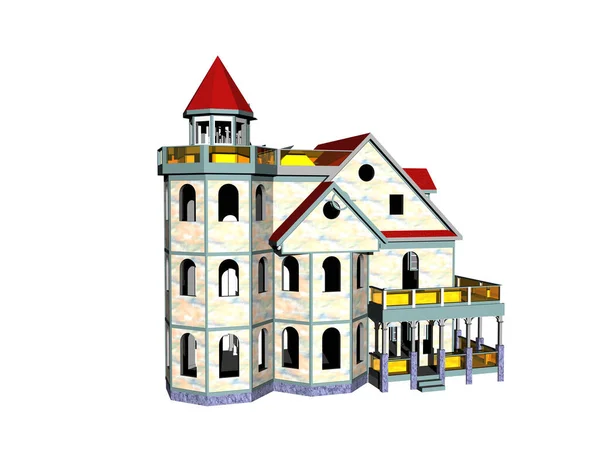 Ilustração Aquarela Castelo — Fotografia de Stock