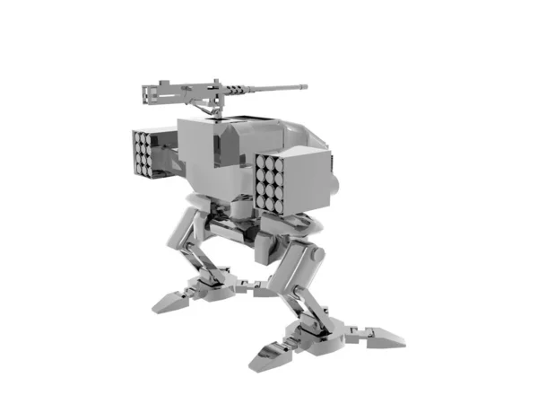 Robô Combate Robô Guarda Metálica Futurista — Fotografia de Stock
