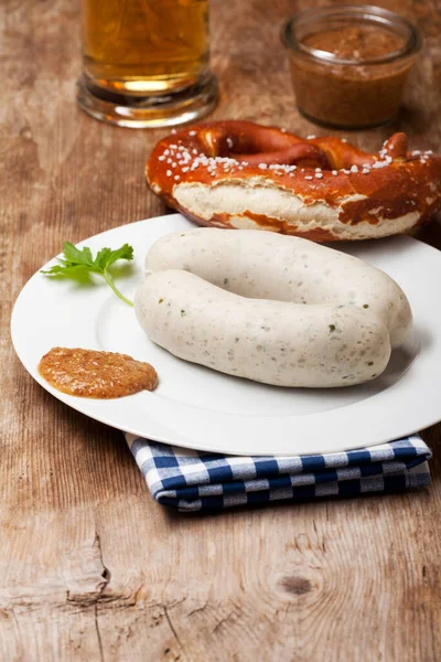 Pair Bavarian White Sausages — Stock Photo, Image