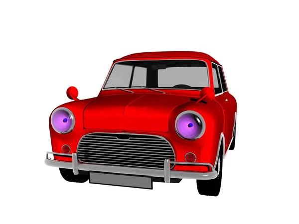 Красный Автомобиль Белом Фоне — стоковое фото