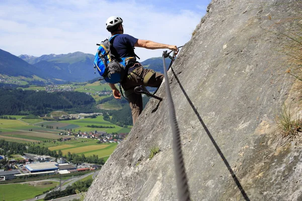 Kletterer Der Felswand — Stockfoto