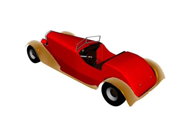 Червоний Старовинний Автомобіль Білому Тлі — стокове фото