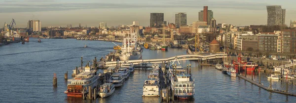 Panoramic Photo Port Hamburg — Stock Photo, Image
