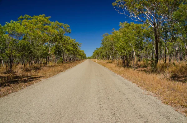 Eenzame Weg Undara Vulkanisch Nationaal Park Queensland Australië — Stockfoto