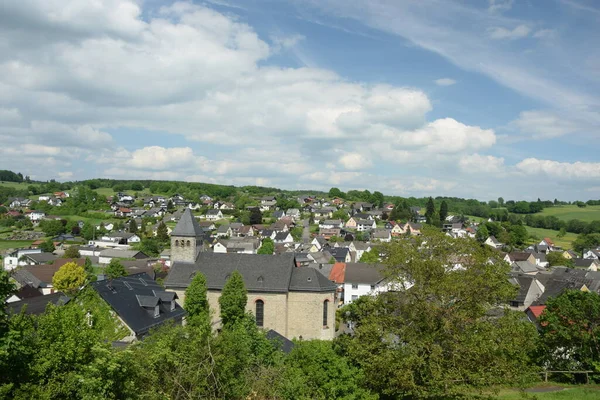 Westerwald Rhineland Palatinate Almanya Hartenfels Köy Kilise Yer Köy Manzara — Stok fotoğraf