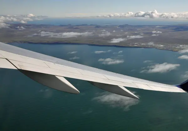 Wyspa Wyspa Zdjęcie Powietrza Zdjęcie Powietrza Iceland Wybrzeże Lot Samolot — Zdjęcie stockowe