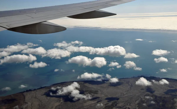 Ilha Ilha Fotografia Aérea Aerea Ilha Costa Voo Avião Asa — Fotografia de Stock