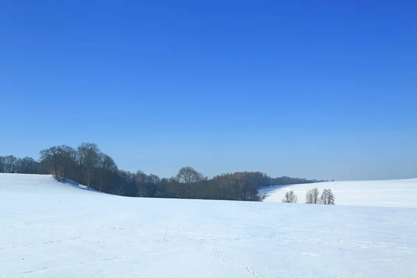 Vinterlandskap Malmbergen Sachsen Tyskland — Stockfoto