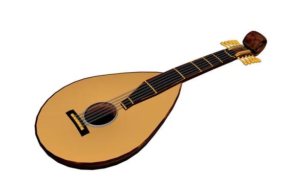 Beyaz Arkaplanda Izole Edilmiş Akustik Gitar — Stok fotoğraf