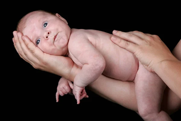 Newborn Baby Sleeping Black Background Royalty Free Stock Images