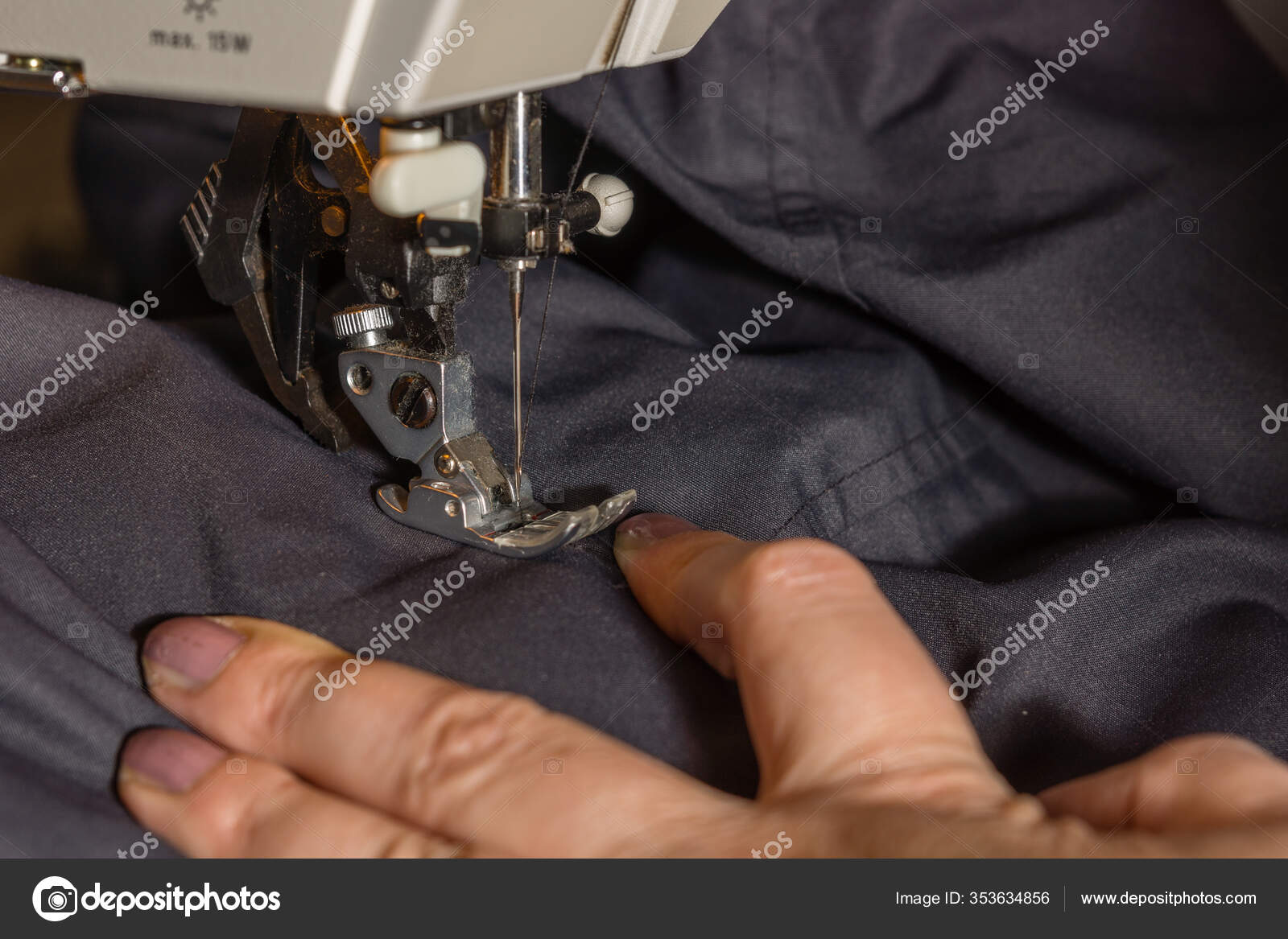 Hands Sewing Thick Fabric Stock Photo by ©PantherMediaSeller 353634856