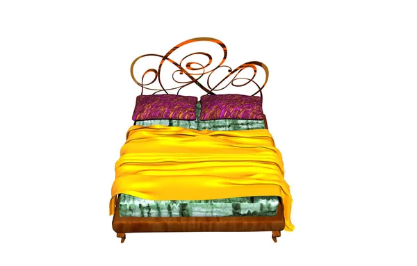 Double Bed Bedroom Bed Illustration — Stock Photo, Image