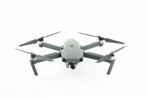 Drohnen Quadrokopter Mit Kamera Isoliert Auf Weißem Hintergrund — Stockfoto