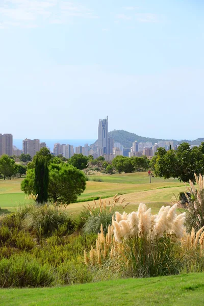 Facciate Della Casa Vista Sulla Città Benidorm Costa Blanca Spagna — Foto Stock