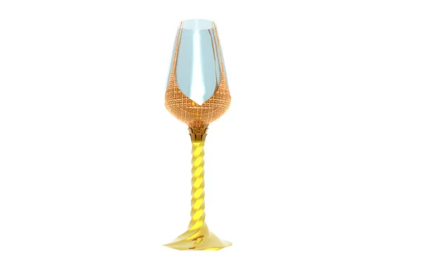 Verre Champagne Isolé Sur Fond Blanc — Photo