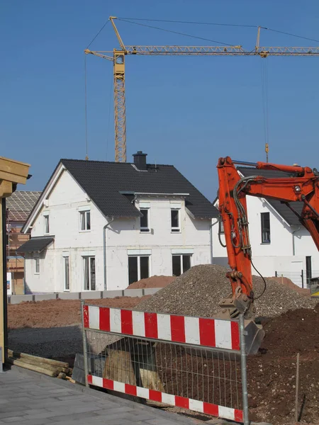 Baustelle Rohbau Hausbau Bau Bau Bauindustrie Bauindustrie Haus Land Gerüst — Stockfoto