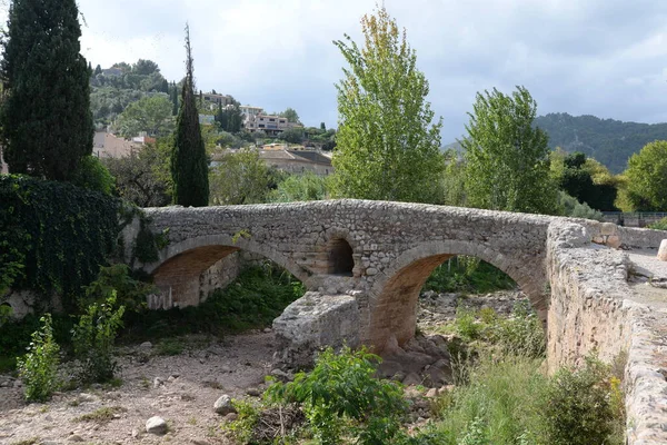 Romerska Bron Pollenca Mallorca Pollensa Spanien Bach Puente Romano Romersk — Stockfoto