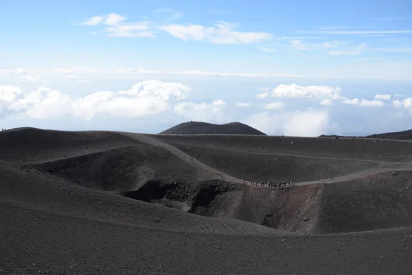 Etna Etna Szicília Olasz Torre Del Filosofi Csúcs Mellett Kráter — Stock Fotó