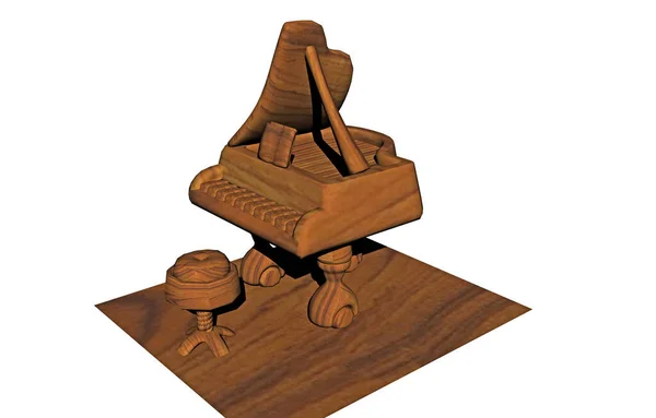 Drewniane Pudełko Brązowym Uchwytem — Zdjęcie stockowe