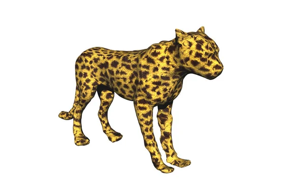 Leopardo Traje Amarillo Sobre Fondo Blanco — Foto de Stock